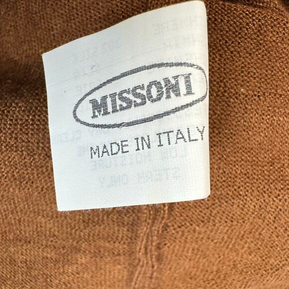 Missoni Italy Cashmere Silk Open Cowl Neck Sweater Lightweight Luxury S - Picture 13 of 14